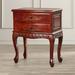 International Caravan Carved Wood Furniture 2 - Drawer Solid Wood Nightstand in Walnut Wood in Brown/Red | 25 H x 21 W x 13 D in | Wayfair 3864