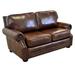 Canora Grey Speroni 72" Genuine Leather Rolled Arm Loveseat Genuine Leather in Brown | 37 H x 72 W x 48 D in | Wayfair