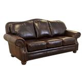 Canora Grey Somto 95" Genuine Leather Rolled Arm Sofa Genuine Leather in Brown | 42 H x 95 W x 41 D in | Wayfair 37D96186326248919196DC5901F3B370