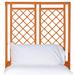 David Francis Furniture X & Diamond Open-Frame Headboard Wicker/Rattan in Orange | 66 H x 42 W x 1.5 D in | Wayfair B5070-T-S149