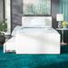 Latitude Run® Viveros Twin Low Profile Platform Bed Upholstered/Faux leather in White | 36.47 H x 42.75 W x 84.83 D in | Wayfair LATR7707 34451514