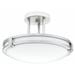 Lithonia Lighting Saturn 1 - Light 13" Simple Bowl Semi Flush Mount Glass, Crystal in White | 4 H x 13 W x 13 D in | Wayfair 11750 BN M4