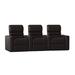 Latitude Run® Blue LED Home Theater Row Seating (Row of 3) Microfiber/Microsuede in Brown | 43.5 H x 108.5 W x 40 D in | Wayfair LTTN3405 44426348