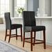 Hokku Designs Carroll 25" Counter Stool Wood/Leather in Black/Brown/Red | 42.5 H x 19 W x 21.5 D in | Wayfair JEG-4935QD