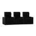 Latitude Run® Blue LED Home Theater Row Seating (Row of 3) Microfiber/Microsuede in Black | 43.5 H x 108.5 W x 40 D in | Wayfair LTTN3405 44426333