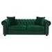 Willa Arlo™ Interiors Odum 95" Velvet Rolled Arm Chesterfield Sofa w/ Reversible Cushions Velvet in Green | 31 H x 95 W x 35 D in | Wayfair