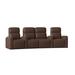 Latitude Run® Home Theater Row Seating (Row of 4), Leather in Brown | 43 H x 131.5 W x 43.5 D in | Wayfair LTTN3428 44426922