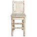 Loon Peak® Montana Collection 24" Bar Stool Wood in Brown/White | 38 H x 19 W x 20 D in | Wayfair LOPK8794 44168835