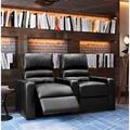 Latitude Run® LED Home Theater Row Seating (Row of 2) Microfiber/Microsuede in Blue | 43.5 H x 73 W x 38 D in | Wayfair LTTN3406 44426402