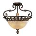 Metropolitan by Minka Zaragoza 3 - Light 19.5" Unique/Statement Bowl Semi Flush Mount Glass in Brown | 19 H x 19.5 W x 19.5 D in | Wayfair