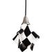 Meyda Lighting Metro Fusion My Sister Mario 1 - Light Unique/Statement Geometric Pendant Glass in Black/Gray/White | 14 H x 8.25 W x 9 D in | Wayfair