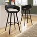 Orren Ellis Palafox 24" High Contemporary Vinyl Counter Height Stool w/ Wood Frame Wood/Upholstered in Black | 34 H x 22 W x 19 D in | Wayfair