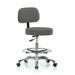 Perch Chairs & Stools Height Adjustable Lab Stool w/ Basic Backrest & Foot Ring Metal in Gray | 41.25 H x 24 W x 24 D in | Wayfair WTBAC2-BCH-FR