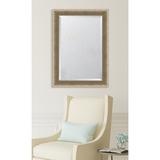 Melissa Van Hise Slight Concave Silver Crosshatch Resin Frame Wall Mirror Resin in Gray/White | 47 H x 37 W x 0.875 D in | Wayfair MIR3602436