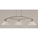 Red Barrel Studio® Eisenhauer 3-Light Kitchen Island Linear Pendant Glass in Gray | 16.5 H x 56.5 W x 16 D in | Wayfair RBRS5508 40063802