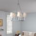 Lark Manor™ Airon 5 - Light Shaded Wagon Wheel Chandelier in Gray | Wayfair RDBS8449 33550778