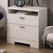 South Shore Reevo 2 Drawer Nightstand Wood in White | 22.5 H x 22.25 W x 17 D in | Wayfair 3840060