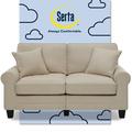 Serta at Home Serta Copenhagen Modern Sofa 61" Loveseat Couch w/ Pillowed Back Cushions & Rounded Arms Polyester in Brown | Wayfair CR48276RB