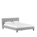 George Oliver Baxman Seamed Medallion Standard Bed Upholstered/Metal in White | 36 H x 81 W x 93 D in | Wayfair VKGL7670 34830007