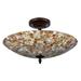 World Menagerie Leighton 2 - Light 15.75" Unique/Statement Bowl Semi Flush Mount Glass, in Brown/White | 10.84 H x 15.75 W x 15.75 D in | Wayfair