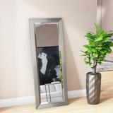 Ebern Designs Modern & Contemporary Full Length Beveled Wall Mirror Wood in Brown/Gray | 71 H x 30.5 W x 0.75 D in | Wayfair WLGN3926 34145441