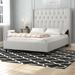 House of Hampton® Danieal Standard Bed Upholstered/Cotton in Gray/Black | 56 H x 83 W x 85 D in | Wayfair WRLO6723 40762517