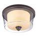 Nuvo Lighting 64552 - 3 Light 16" Round Sudbury Bronze Cream Glass Shade Ceiling Light Fixture (Decker - 3 Light Large Flush Fixture w/ Clear and Cream Glass)