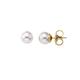 Majorica - Lyra Earrings with White Pearls - Eternal Collection - Made with Gold-Plated Silver - 9mm Round Pearls - Spiked Clasp - Women's Jewellery