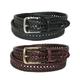 Tommy Hilfiger Men's Burnished Handlaced Braided Belt (Pack of 2), 34, Black and Tan