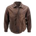 Men’s Vintage Brown Buffalo Leather Harrington Jacket 5XL