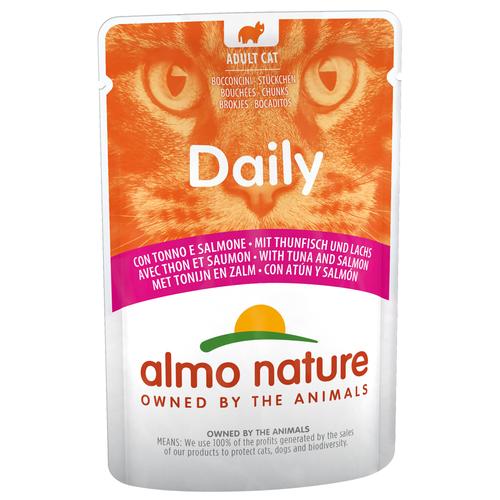 24x70g Thunfisch und Lachs Almo Nature Daily Menu Katzenfutter nass