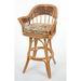 Bayou Breeze Moonsu Swivel Bar & Counter Stool Wood/Wicker/Rattan in Brown | 38 H x 25 W x 22 D in | Wayfair BBZE4201 43998656