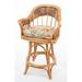 Bayou Breeze Moonsu Swivel Bar & Counter Stool Wood/Wicker/Rattan in Blue/Brown/Green | 43 H x 25 W x 22 D in | Wayfair