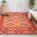 Orange/Red 96 x 0.25 in Area Rug - Bungalow Rose Huntingburg Southwestern Hand-Woven Flatweave Area Rug Polyester | 96 W x 0.25 D in | Wayfair