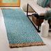 Blue/Brown 27 x 0.5 in Area Rug - Union Rustic Derouen Southwestern Jute/Sisal Turquoise/Natural Area Rug Jute & Sisal | 27 W x 0.5 D in | Wayfair