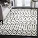 Black/White 60 x 0.63 in Indoor Area Rug - Bungalow Rose Griffiths Geometric Handmade Tufted Wool Ivory/Black Area Rug Wool | Wayfair