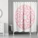 Bungalow Rose Clayborn Floral Single Shower Curtain + Hooks Polyester in Pink/Gray/Blue | 74 H x 71 W in | Wayfair A25A1A47E93946228877D7DF5679F03F