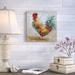 August Grove® 'Fancy Rooster II' Oil Painting Print on Wrapped Canvas Metal in Blue/Red | 32 H x 32 W x 1.5 D in | Wayfair AGGR4742 39039288