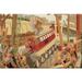 Buyenlarge Building the Railways Print of Painting on Wrapped Canvas in Brown/Green/Red | 20 H x 30 W x 0.5 D in | Wayfair 0-587-00972-1