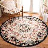 Black/White 48 x 0.25 in Area Rug - August Grove® One-of-a-Kind Kinchen Floral Hand Hooked Wool Black/Beige Area Rug Wool | 48 W x 0.25 D in | Wayfair