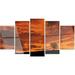 Design Art 'Lonely Tree Under Sky' 5 Piece Photographic Print on Set 32.0 H x 60.0 W x 1.0 D in black/orange/redCanvas in Brown | Wayfair