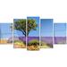 Design Art 'Lone Tree in Lavender Field' 5 Piece Photographic Print on Metal Set Canvas in Green | 32 H x 60 W x 1 D in | Wayfair MT14046-373