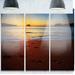 Design Art 'Foot Printed Sandy Ocean Beach' 3 Piece Photographic Print on Metal Set Canvas in Red | 28 H x 36 W x 1 D in | Wayfair MT14653-3P