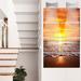 Design Art 'Majestic Sunset w/ Foaming Waves' 4 Piece Photographic Print on Metal Set Canvas in Yellow | 48 H x 28 W x 1 D in | Wayfair