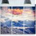 Design Art 'Winter Alpine Sunset Over Hills' 3 Piece Photographic Print on Metal Set Canvas | 28 H x 36 W x 1 D in | Wayfair MT14605-3P