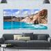 Design Art 'Greek Islands Scenic Beaches' Photographic Print Multi-Piece Image on Canvas in Blue | 28 H x 60 W x 1 D in | Wayfair PT15173-401