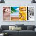 Design Art 'Four Seasons World Collage' Photographic Print on Wrapped Canvas in Blue/Brown/Yellow | 28 H x 60 W x 1.5 D in | Wayfair PT15472-60-28