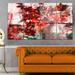 Design Art ' Flowers Abstract Background' 4 Piece Painting Print on Metal Set Canvas in Red | 28 H x 48 W x 1 D in | Wayfair MT14939-271