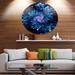 Design Art 'Blue Fractal Flower w/ Shiny Particles' Graphic Art Print on Metal in White | 36 H x 36 W x 1 D in | Wayfair MT13866-C36