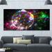Design Art 'Multi-Color Fractal Spherical Bubbles' Graphic Art on Wrapped Canvas in Black/Green/Pink | 28 H x 60 W x 1.5 D in | Wayfair